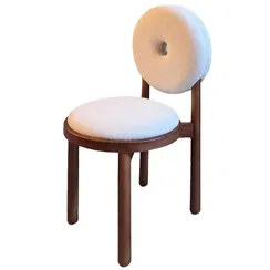 Стул с круглой спинкой Bagel, орех, белое букле