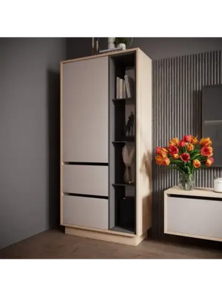 Шкаф-пенал напольный с полками Кашемир 72х32х150