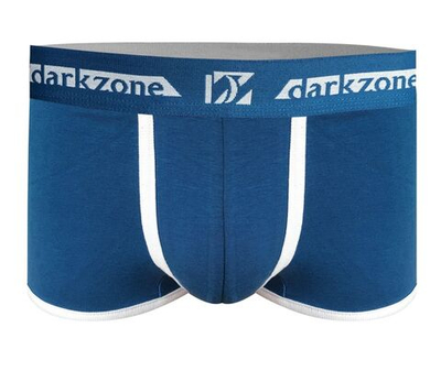 Синие трусы-боксеры с контрастной отделкой и надписью на резинке (Размер: XL) (Цвет: синий)