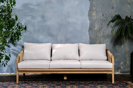 Диван из акации Joygarden РИМИНИ 3-х местный, Light Teak, бежевый