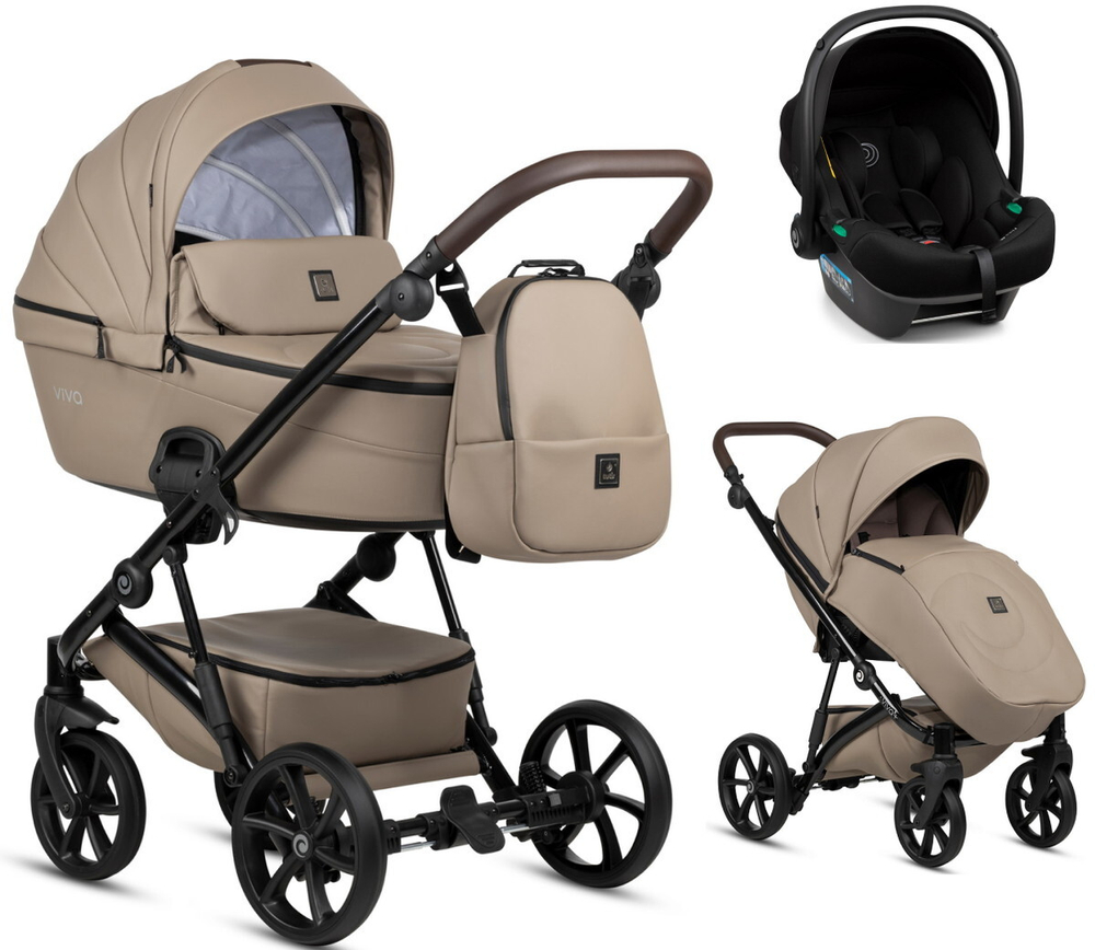 Детская коляска Tutis Viva 5 Plus Leather 2024 3 в 1 1452149 Cappuccino