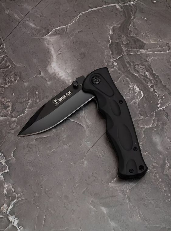 Складной нож тактический BOKER Черный матовый