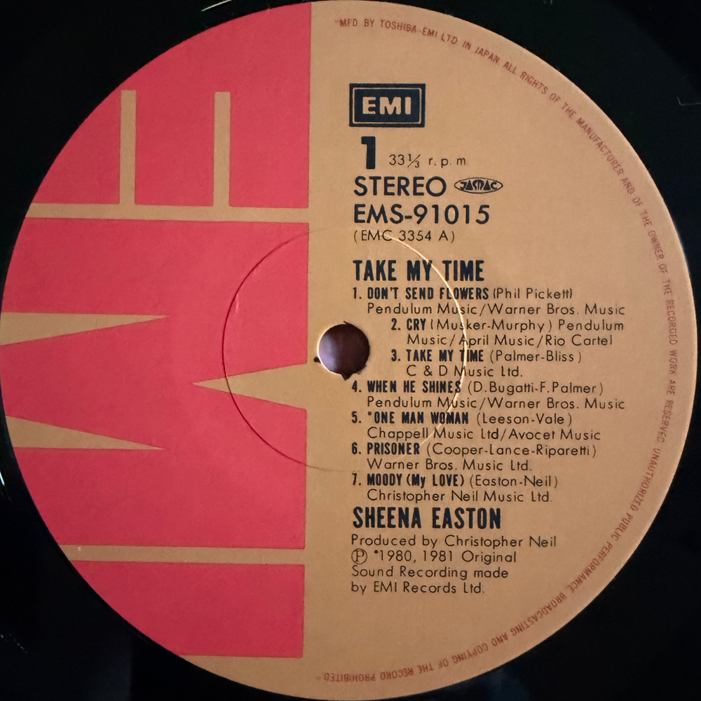 Виниловая пластинка Sheena Easton ‎– Take My Time LP