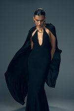 Платье с кейпом, Черный