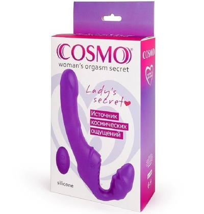 Страпон безремневой с вибрацией и пультом ДУ Cosmo фиолетовый