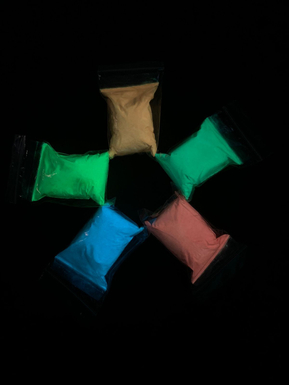 Комплект образцов цветных люминофоров "LUMINOFOR RUS COLOR", 5 цветов х 10 грамм (50г)