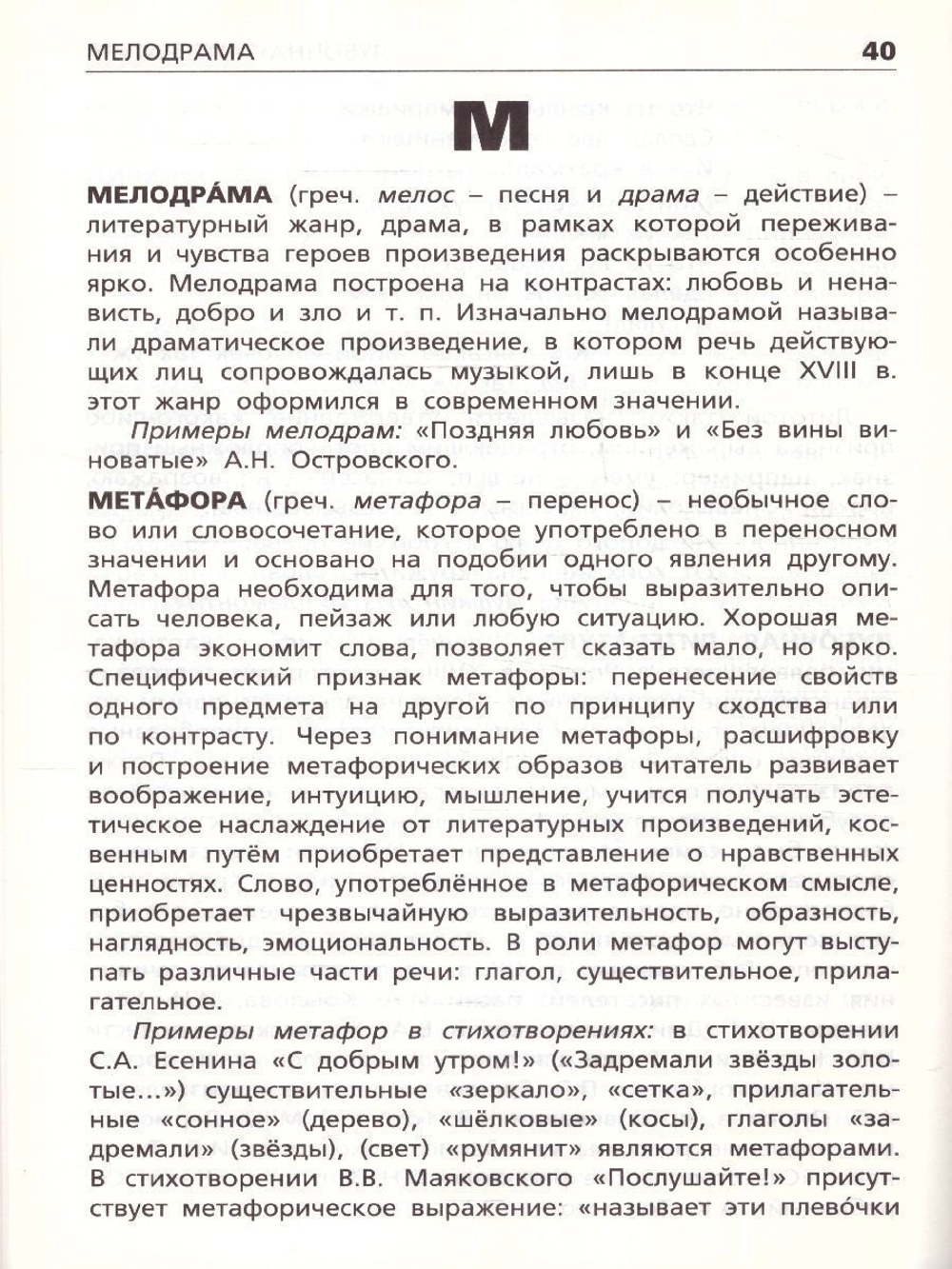 ШС Книга "Словарь литературных терминов", мягкий переплет, 3 класс