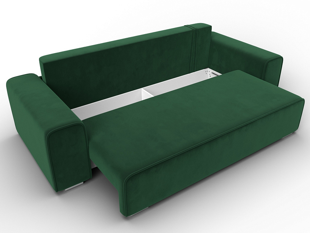 Диван прямой Лига-029, ВЕЛЮР Зеленый