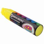 Маркер меловой "POP-ART" ЖЕЛТЫЙ, 15 мм, сухостираемый, для гладких поверхностей, BRAUBERG, 151538