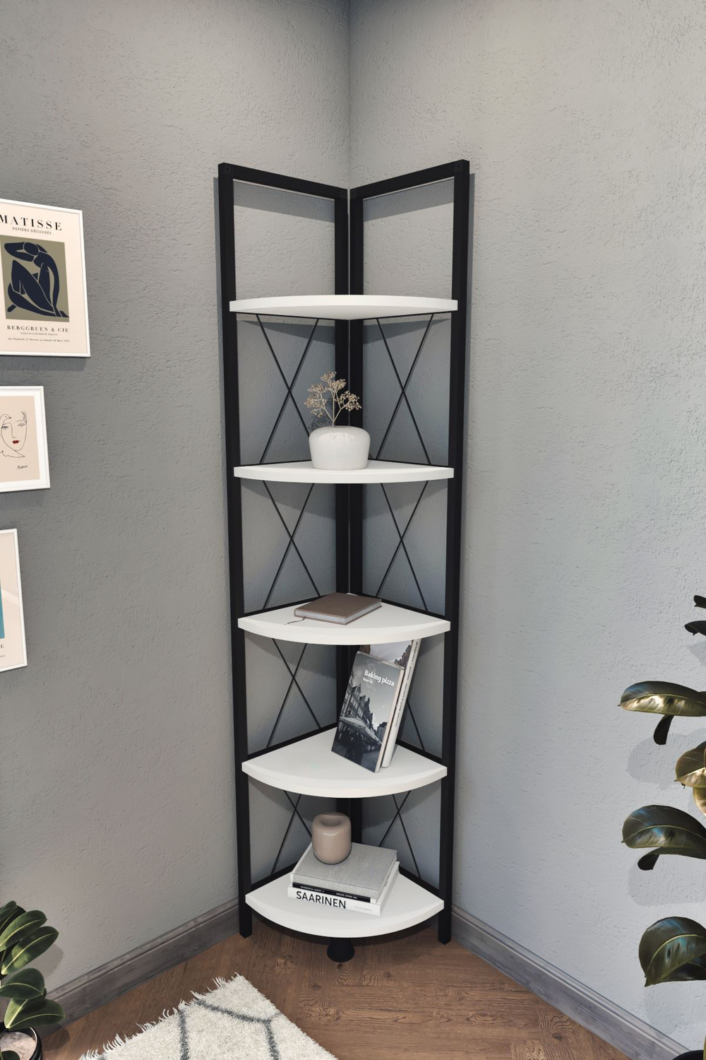 Угловой стеллаж  160х35 - белый