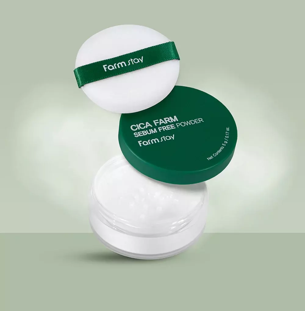 FarmStay Матирующая рассыпчатая пудра с центеллой азиатской - Cica Farm Sebum Free Powder, 5г