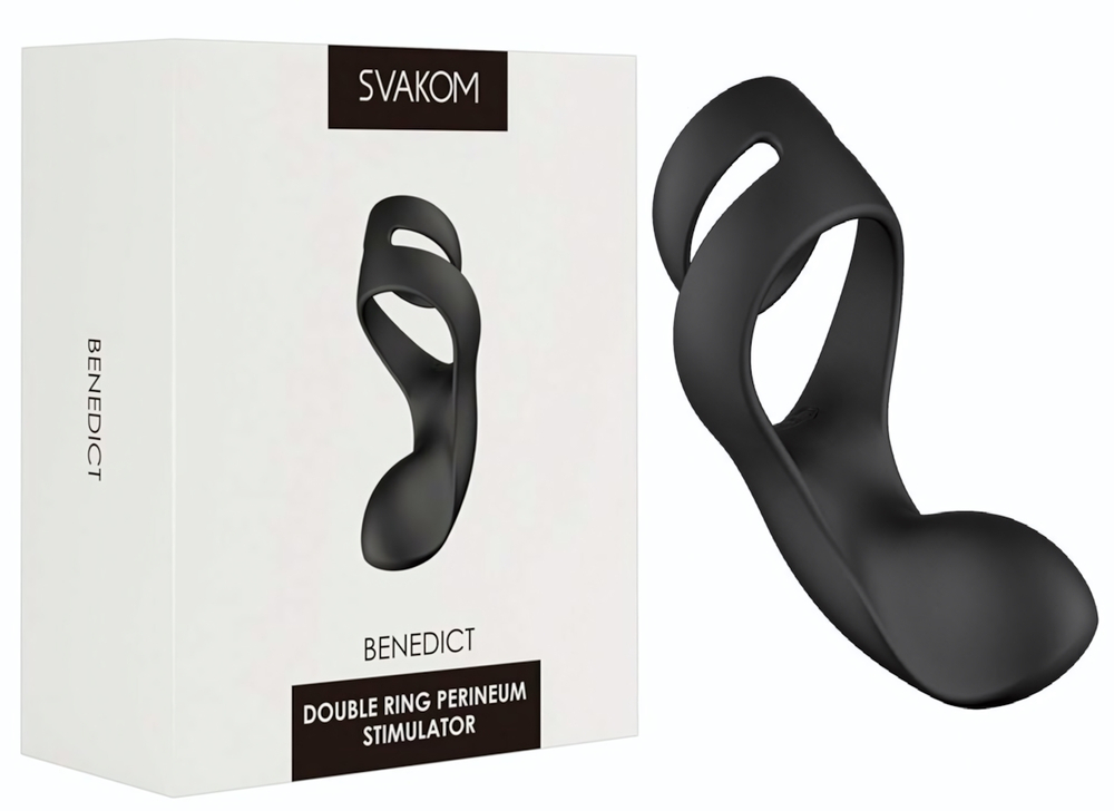 Вибростимулятор промежности с двойным кольцом Svakom Benedict чёрный