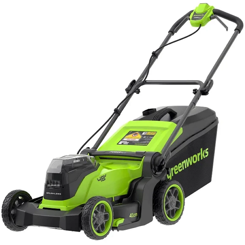 Газонокосилка аккумуляторная Greenworks GD24X2LM411 24В (2 x 4 Ач, ЗУ) нож 41 см, 2520907UD