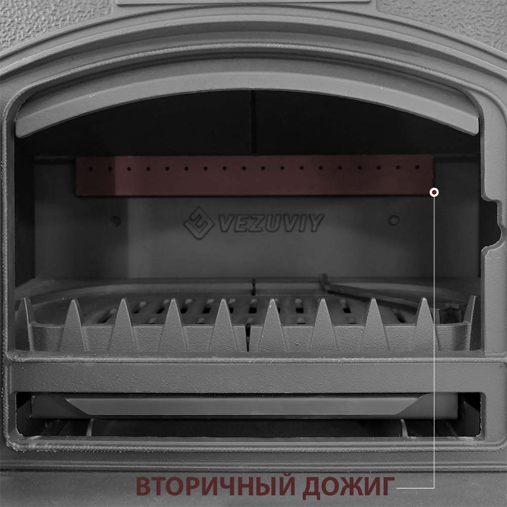 Печь-камин Везувий KZ-14PS "Антрацит"