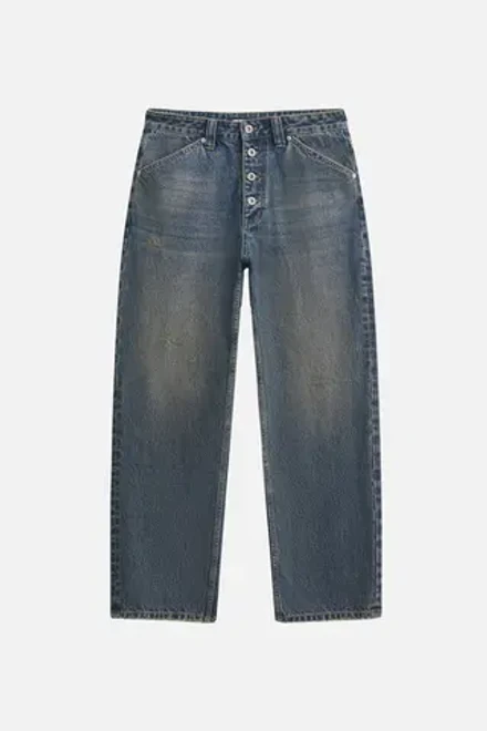 Джинсы-трубы с винтажным эффектом