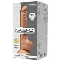 Телесный фаллоимитатор-реалистик 24см с мошонкой на присоске SilexD Premium Silicone Dildo Model 3