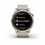 Смарт часы Fenix 7S Pro Sapphire Solar золотистый корпус со светло-песочным ремешком