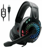 Накладные проводные наушники Komc KM-666 с МК USB-LED black