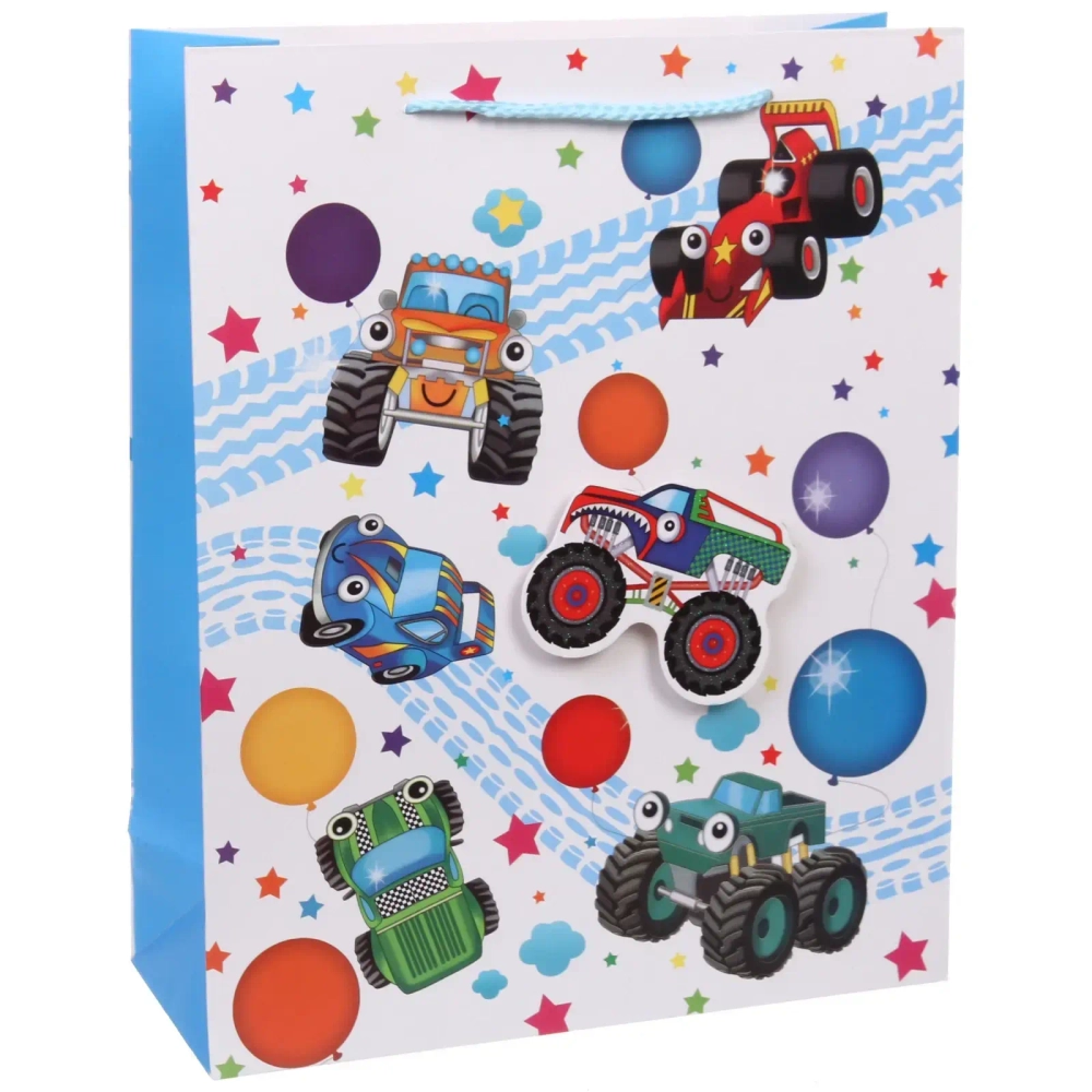 Пакет подарочный «Машинки» 26*32*10 см, микс