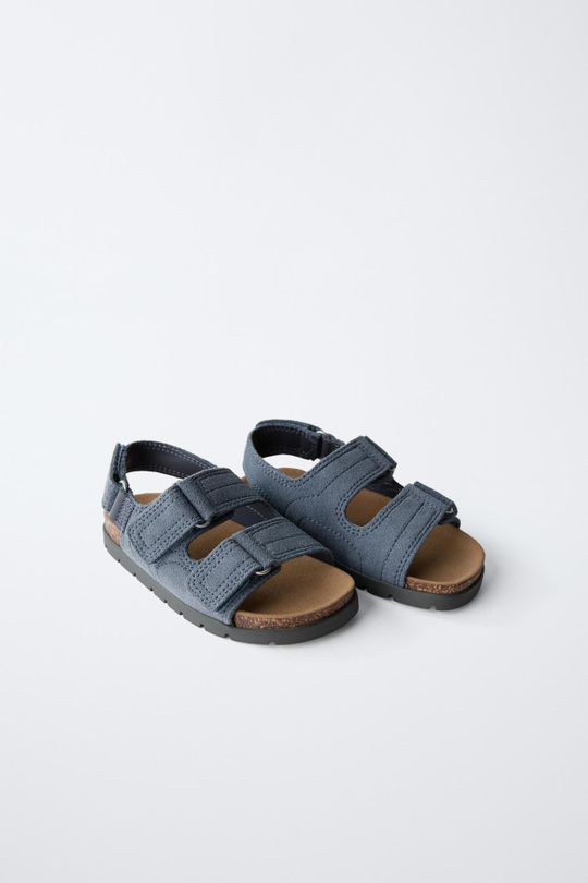 ZARA КОЖАНЫЕ САНДАЛИИ, СИНИЙ