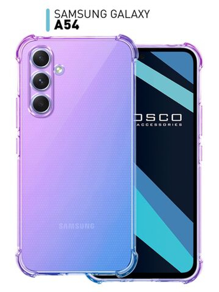 Чехол ROSCO для Samsung Galaxy A54 (арт.SS-A54-HARD-TPU-VIOLET-BLUE )