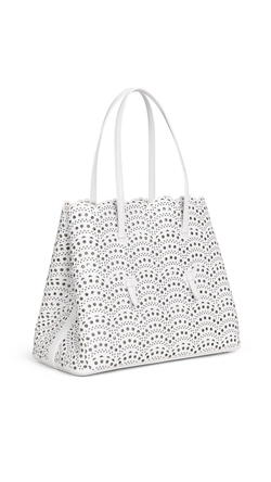 ALAÏA СУМКА MINA 37 ИЗ ТЕЛЯЧЬЕЙ КОЖИ, КРЕМОВЫЙ