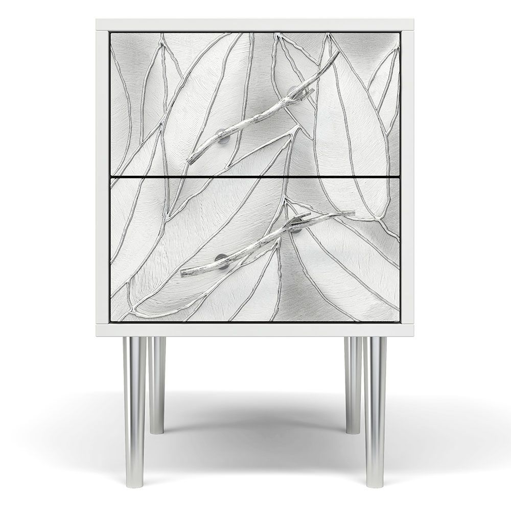 Тумба Арт Стайл с 2-мя ящиками Айс Античное серебро