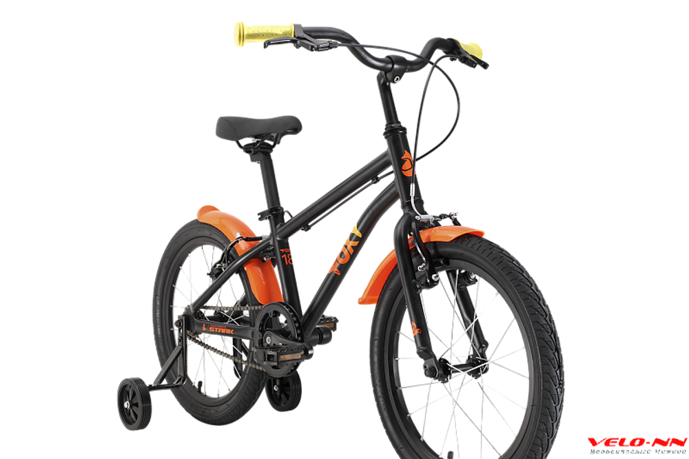 Велосипед 18" Stark'22 Foxy Boy черный/оранжевый/желтый