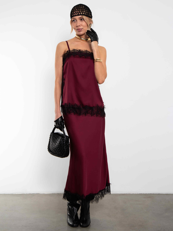 Юбка Шантилье (бордовый)