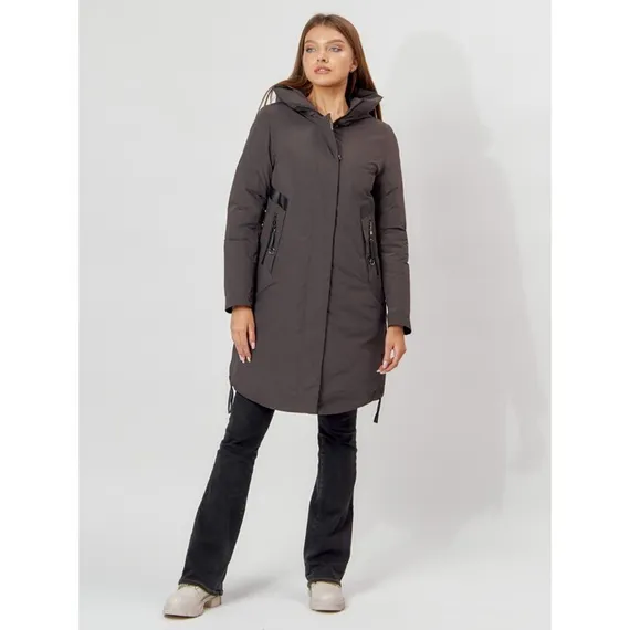 Пальто утеплённое женское, цвет тёмно-серый, размер 50