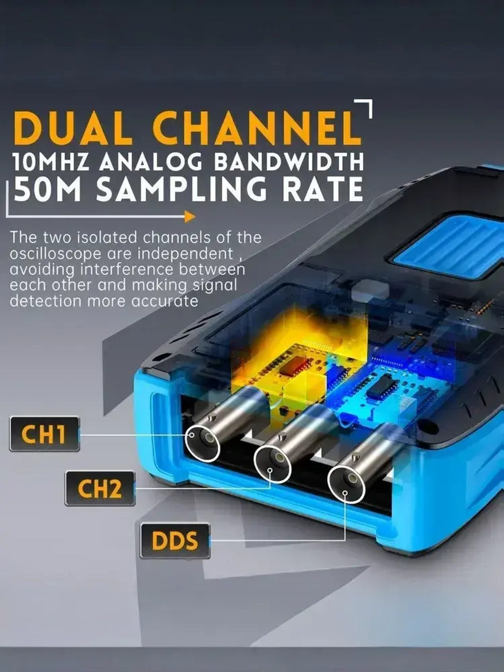 Стандартная версия двухканального устройства FNIRSI 2C23T 3-в-1 с полосой пропускания 2*10 МГц