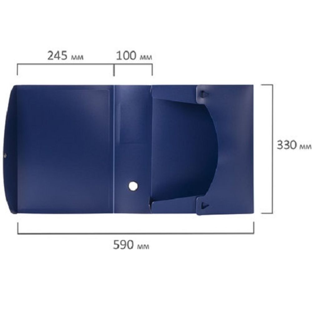 Короб архивный 100мм, пластик, на кнопке, разборный, синий, Brauberg