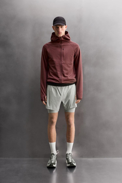 ZARA ШОРТЫ ДЛЯ БЕГА 2 В 1, ЖЕМЧУЖНО-СЕРЫЙ