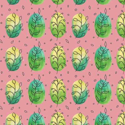 Веточки на акварельных пятнах