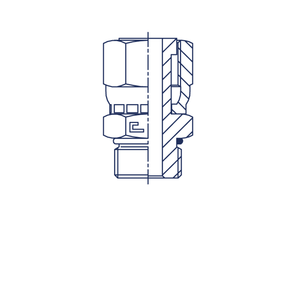 Штуцер FH D12 ORFS 13/16 - BSP 3/8 (обжатая гайка)