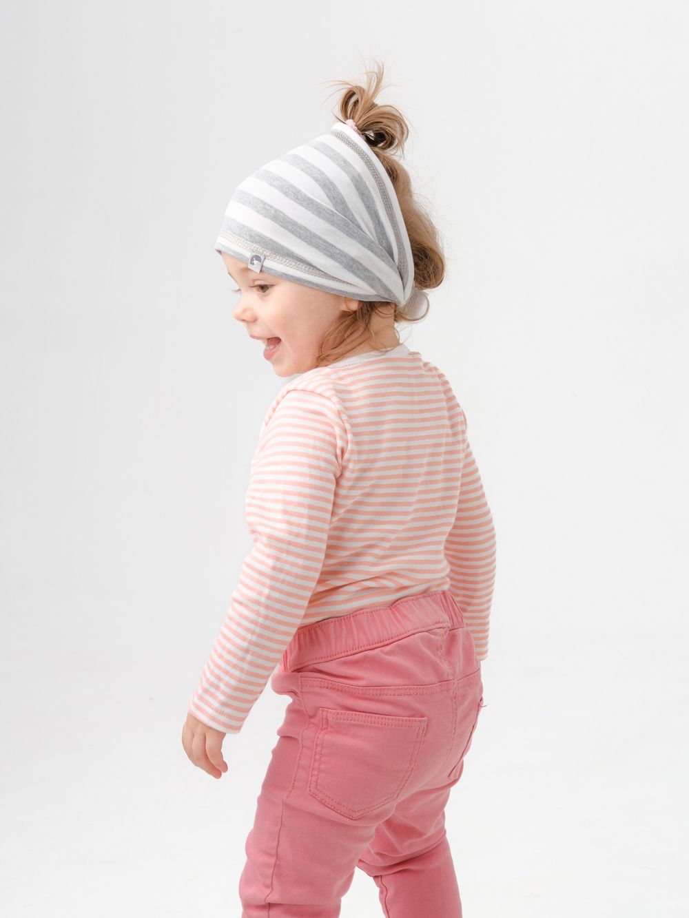 Косынка трикотажная ЧИЛИ (Молочно-Серая полоска)