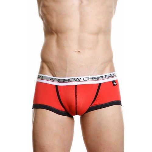 Мужские трусы боксеры Andrew Christian Show-it-low-profile Boxer Black white Red black  ART647