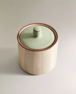 ZARA HOME БАНКА ДЛЯ ВАННОЙ ИЗ КЕРАМИКИ С УЗОРОМ В ПОЛОСКУ, СИНИЙ