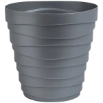 Кашпо для цветов пластиковое 1,4л d-14,5см «Бархан» Серебряный