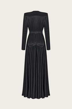 Платье из черной жаккардовой вискозы