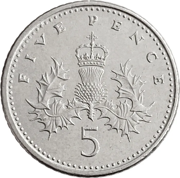 5 пенсов 1990-1997 Великобритания