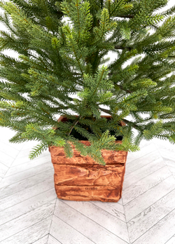 Ель Новогодняя 120см зеленая литая в прямоугольном кашпо