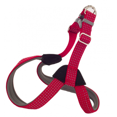 Шлейка  нейлон "премиум" светоотражающий с неопреновой подкладкой 30ммх38-46x44/50см красная