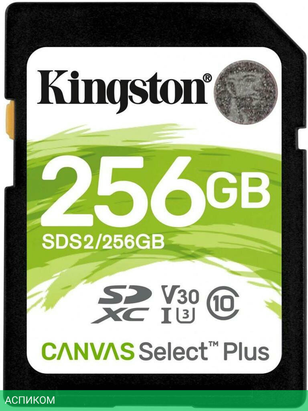 Карта памяти Kingston SDHC 256GB Class10 Canvas Select 100R CL10 UHS-I (SDS2/256GB)