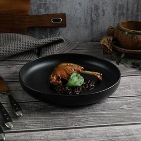 Тарелка с бортом d=25.5 cм,фарфор "NOBLE" серия "Fine Plus-Black Sand"