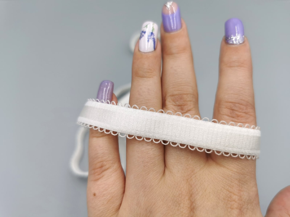 Бретелечная резинка (Турция) с фестонами, 12 мм, молоко, (Арт: BR642/12T-004), м