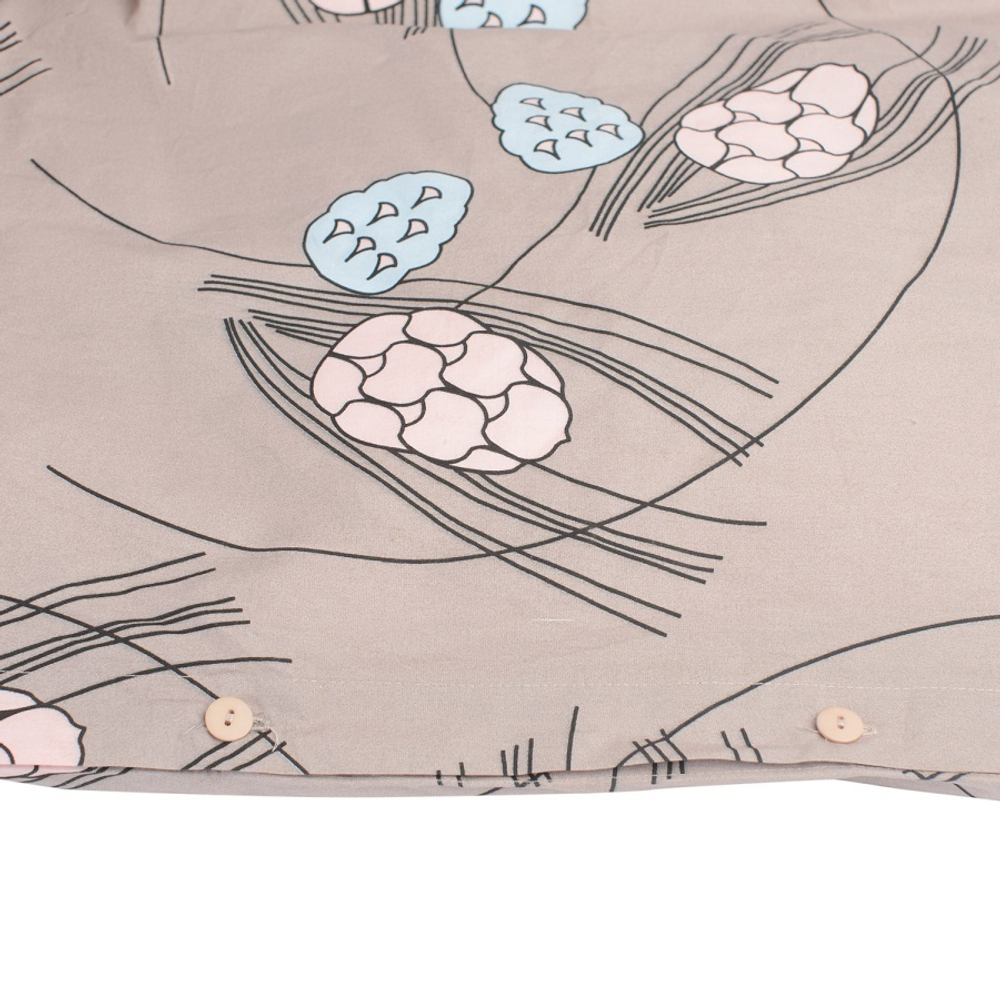 Пододеяльник из перкаля пудрового цвета с принтом Хвойное утро russian north, 150х200 см