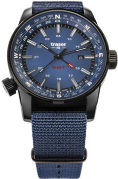 Швейцарские тактические часы Traser P68 Pathfinder Gmt Blue 109034