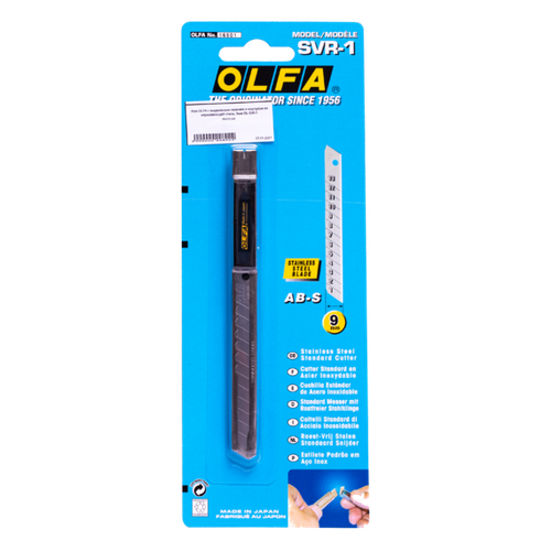 OLFA SVR-1 Ножс выдвижным лезвием и корпусом из нержавеющей стали, 9мм
