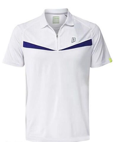 Детская теннисная футболка Prince Half Zip Dart Panel Shirt - white
